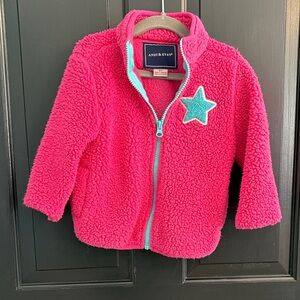 Andy & Evan Pink Fleece Jacket with Teal Star